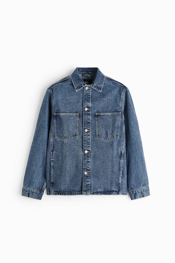 INDIGO DENIM SIDE POCKET OVER SHIRT